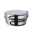 2 Pcs Outdoor Accessory Custom Logo Stainless Steel Mess Kit Set Camping Cover Soup Pot Wholesale Food Storage & Container