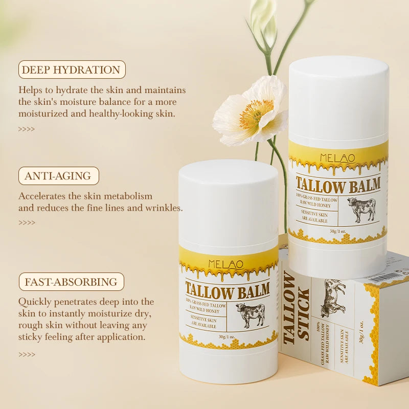 100% Grass-Fed Organic Beef Tallow Balm Supplier Usa Whipped Tallow Honey Balm