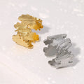Beimai OEM Ring Cute 18K Gold Plated Non-fading Flower Leaf Titanium Steel Women Ring