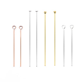 S925 Sterling Silver T Pin Needle Flat Head/Ball Head/Eye Head Pins Headpins for Jewelry Findings Making DIY Supplies