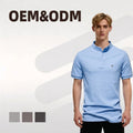 Summer 100% Cotton Men's Standing Neck Solid Solid Color Casual Soft Comfortable Polo T-shirt