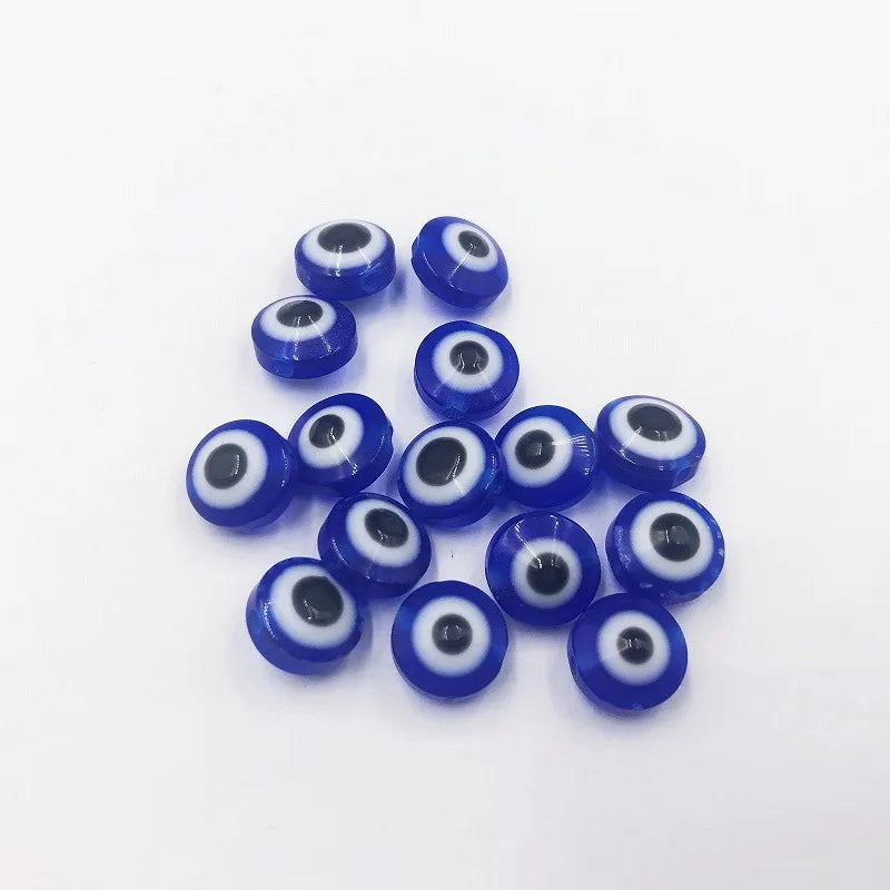 JC Crystal Hot Sale Turkish Color Glass Evil Eye Beads Acrylic Eye Beads Resin Flat Round Beads for Jewelry Making