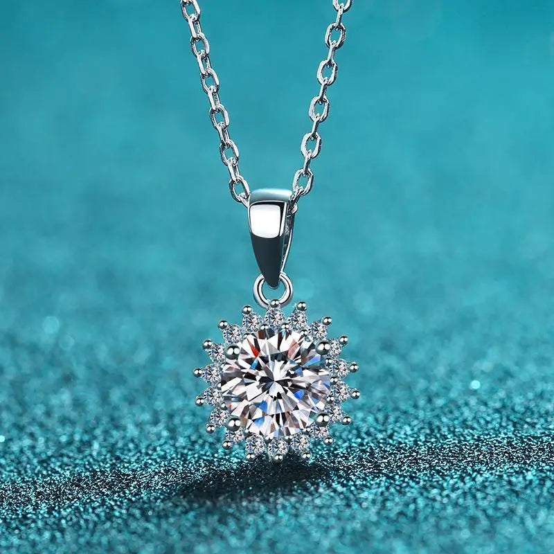 Silver 925 Original 0.5-5 Carat Excellent Cut D Color Diamond Test Past Moissanite Snowflake Ring Gemstone Jewelry Women Gift