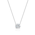 OAHLAN New Fashion Jewelry 925 Sterling Silver Necklace 1.5ct Round Cut Cubic Zirconia Pendant Necklace for Women
