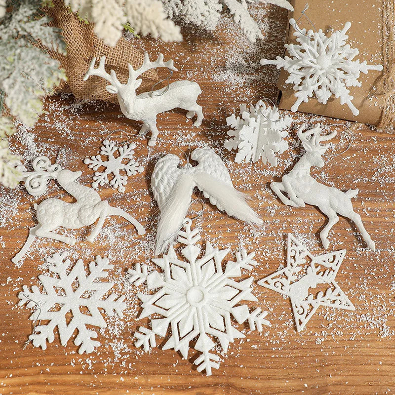 AYOYO Christmas Tree Home Decoration Accessories Crafts Snowflake Angel Wings Pendant Hanging Xmas Decorations