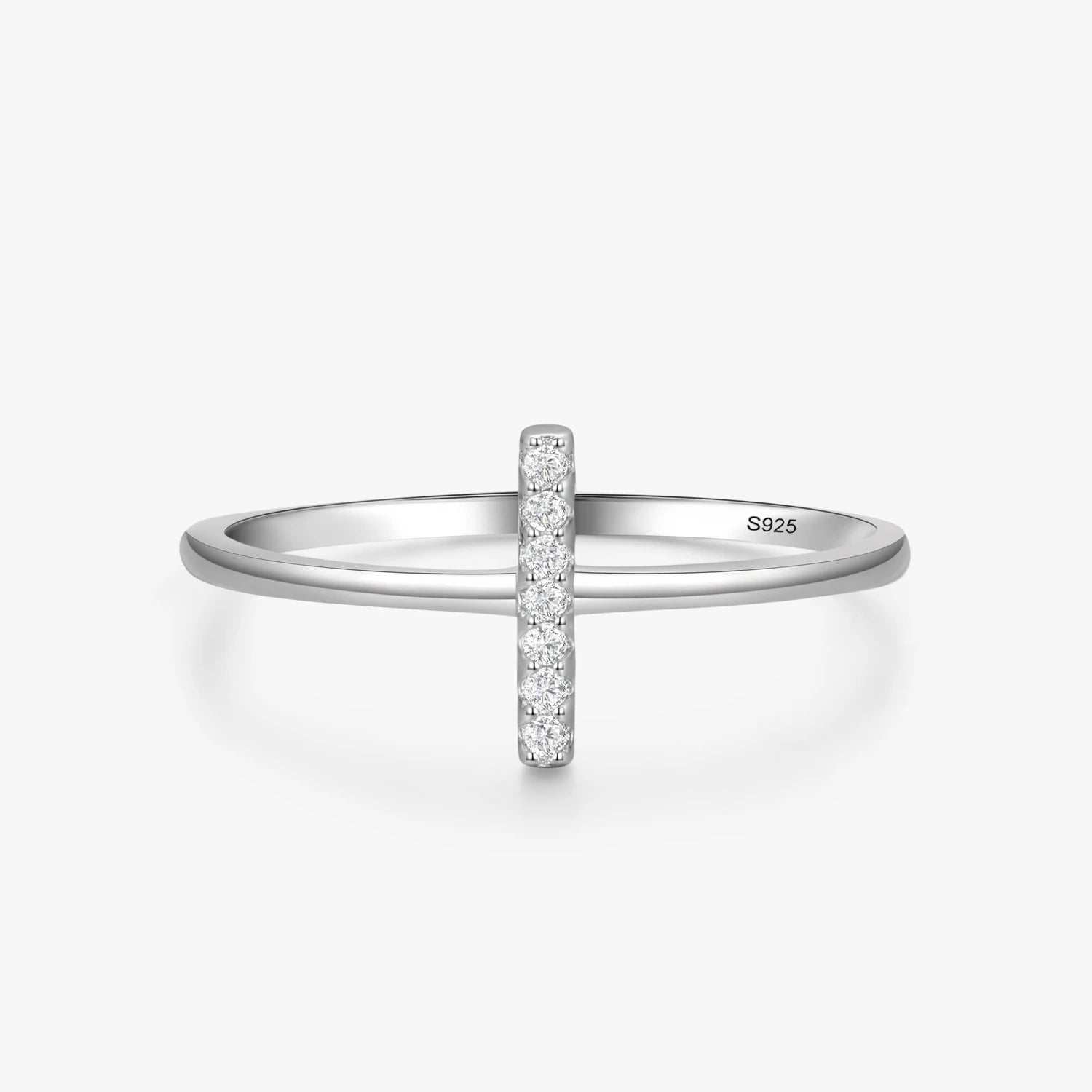 Ailmay New Arrival Genuine 925 Sterling Silver Jewelry Minimalist Geometric Design CZ Rings for Fine Female Fashion Jewelry