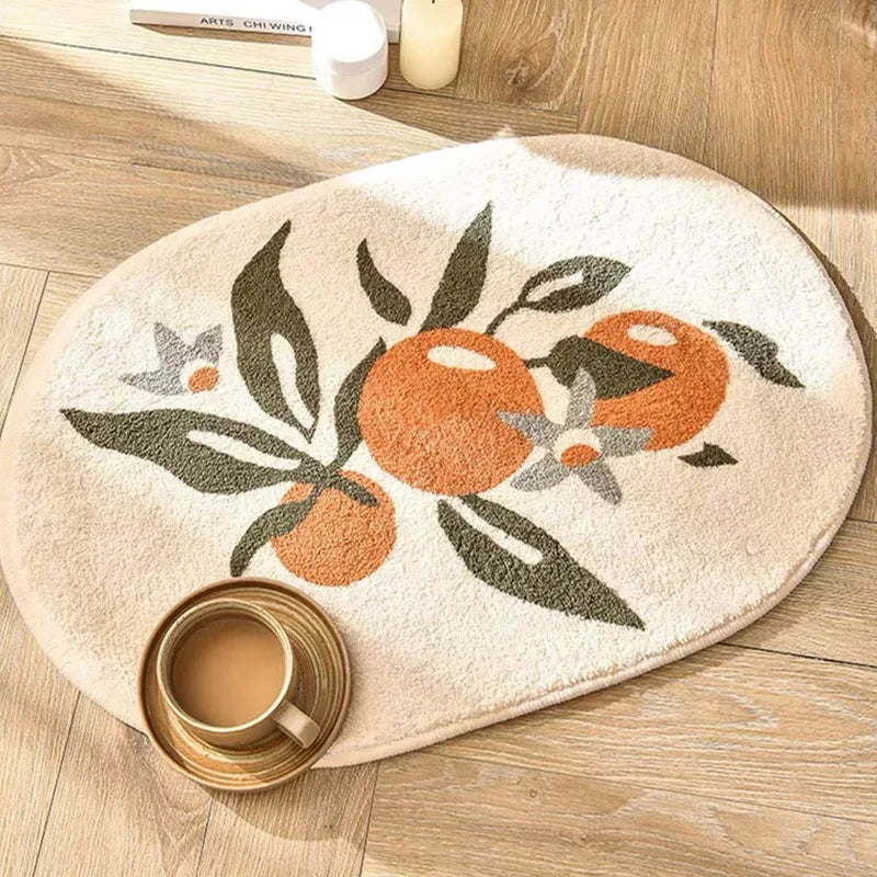 Custom Anti-Slip Soft Fuzzy Rugs Bath Rug Chenille Flower Design Rug Door Mat