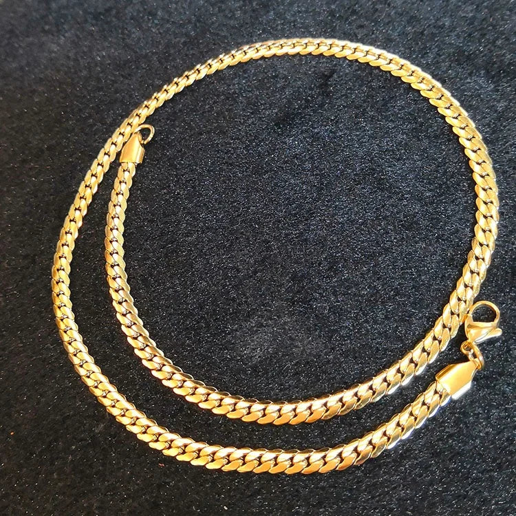 Wholesale 18K Gold Plated Stainless Steel Jewelry Snake Chain for Women Waterproof Necklace P203149