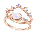 OL0899 OL0952 Abiding Fine Jewelry Wholesale Oval Moonstone Engagement Ring Wedding Band Custom Women Sterling Silver Ring Sets