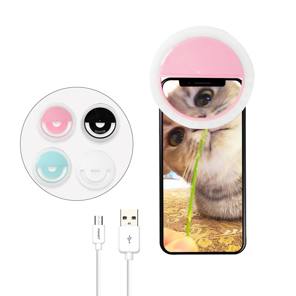 Rechargeable with USB Selfie Video Lighting  28 LEDs Video Lamp Selfie Ring for Any Cell Phone LED Selfie Ring Light