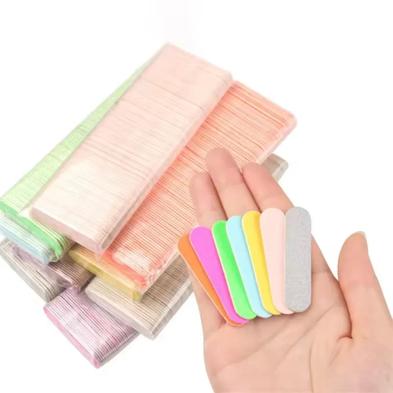 Wholesale Mini Double Side Nail File 180 Grit Sandpaper Portable 5cm Wooden Nail Files Sanding Grinding Polishing Manicure Tools