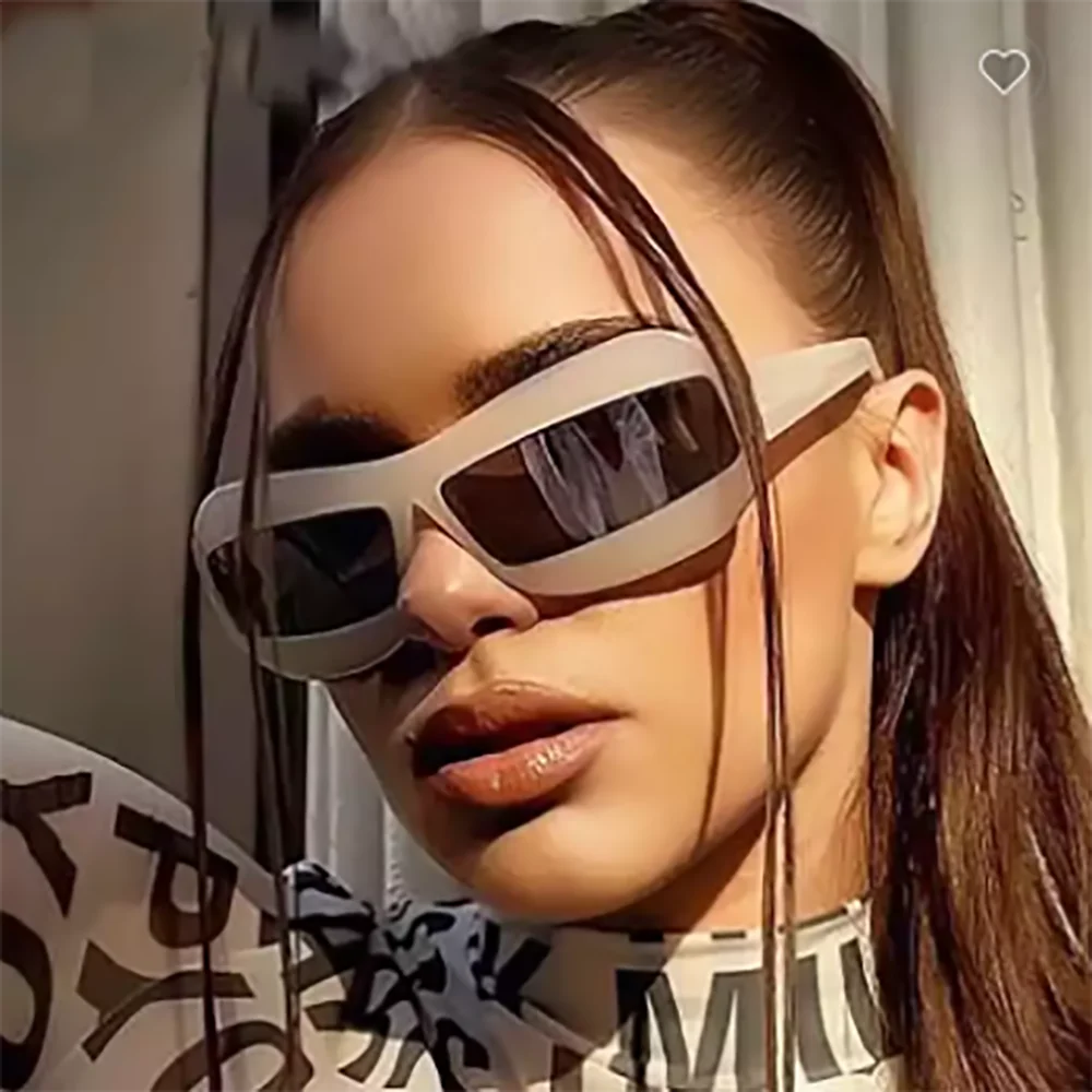 Modern Designer Square Frame Luxury Sunglasses Fashion Lux White Frame Sunglasses for Outdoor Hot Selling New Curve Sunglasses