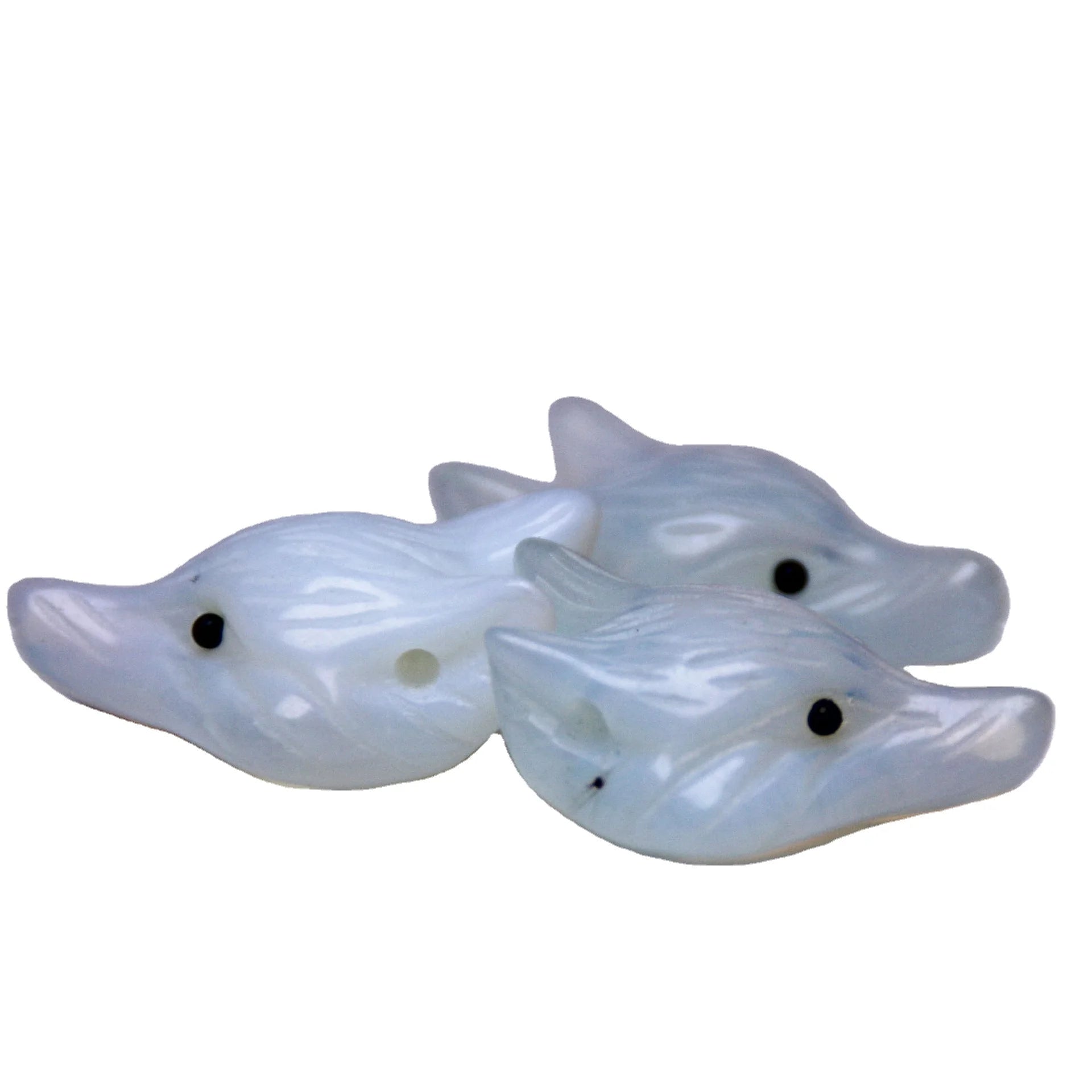 Huiying Carved 23*33mm Natural Opalite Opal Animal Craft Fox Head Gemstone Carving Pendant Crafts