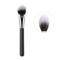 HMU Low Moq Tongue Type Black and Silver Wood Handle Vegan Skin Friendly Luxury Makeup Foundation Loose Powder Brush Single