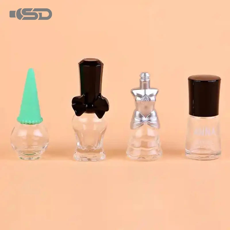 Luxury Mini Clear Glass Nail Polish Bottles 5ml 15ml 20ml 30ml Oil Bottle Customizable Butterfly Design