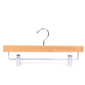 Luxury  Natural  Wooden Pants Hanger with Clips for Skirts Jeans