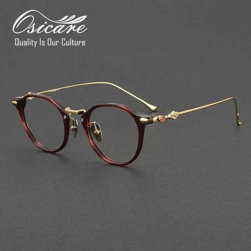 Luxury Designer Eye Glasses Custom Eyewear Acetate OEM Eyeglasses Design Mazzucchelli New Pure Titanium Women Glasses Frames