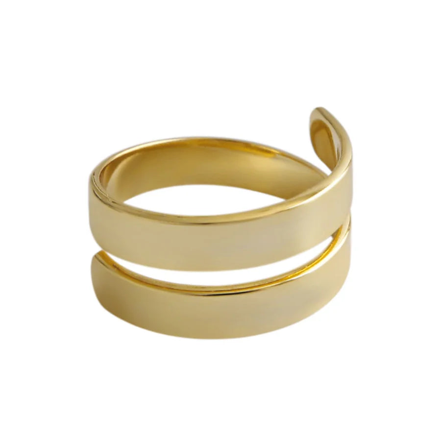 Wholesale Personality Rings 925 Sterling Silver Jewelry 18k Gold Plated Adjustable Rings for Women