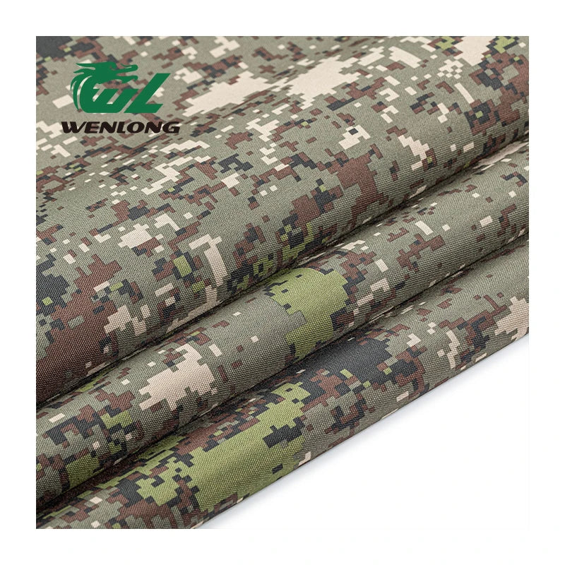 Camo Print 68T 600D PVC Oxford Waterproof Breathable 100% Polyester Anti-Static Woven Fabric for Girls' Luggage Bags Shoes