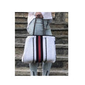 2023 New Style White Neoprene Casual Tote Handbag Women's Beach Bag with Customized Logo Wholesale Size 15"x10"x12"