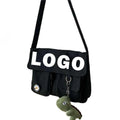 Custom Logo Women Canvas Messenger Bag Youth Ladies Fashion Shoulder Bag Student Large Capacity Female Crossbody Bags Women Pack