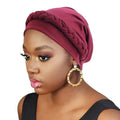 Hot Sale Back Elastic Solid Color African Bamboo Turban Hats for Women Chemo Cap Turban Hijab Women