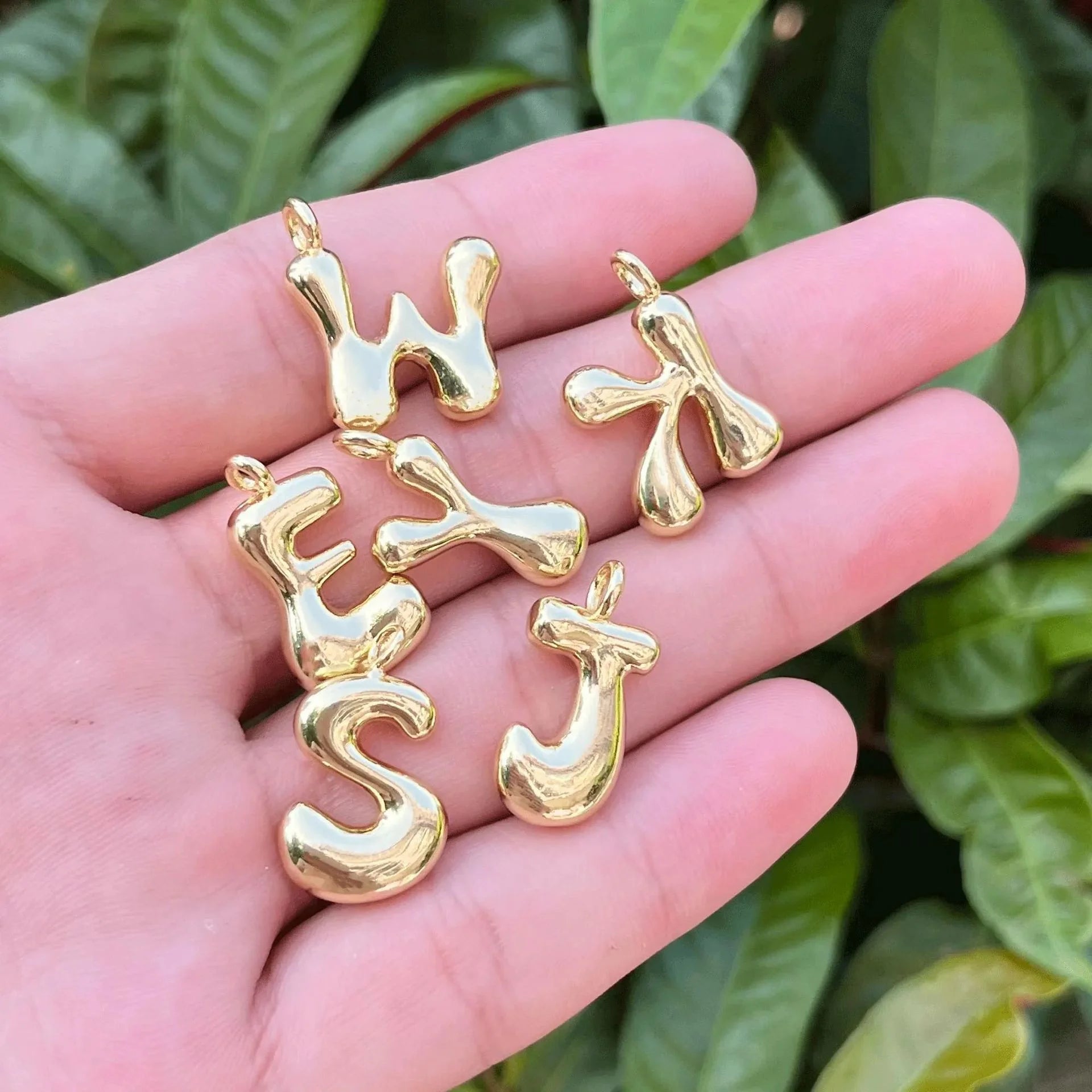 A~Z Balloon Alphabet Letter Initial Beads Initial  Charms Bubble Letter Charms