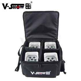 VSHOW WBRF0606 4pcs with 1pcs Travel Bag 6pcs 18w RGBWAUV 6 in 1 Led Par Light Wireless Battery & Remote Control Par Light