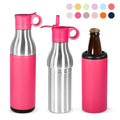Custom Logo 550ml 2 in 1 Insulated Sports Flask Can Cooler for Beer Bottle Double Walled Cola Shape Stainless Steel Water Bottle