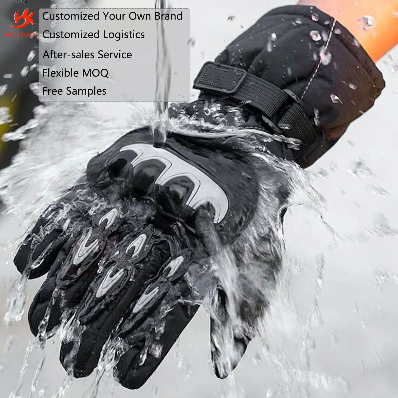 Warm Winter Waterproof Anti-fall Plus Velvet Thickening Touch Screen Riding Gloves Bike Gloves Winter Guantes Moto Invierno