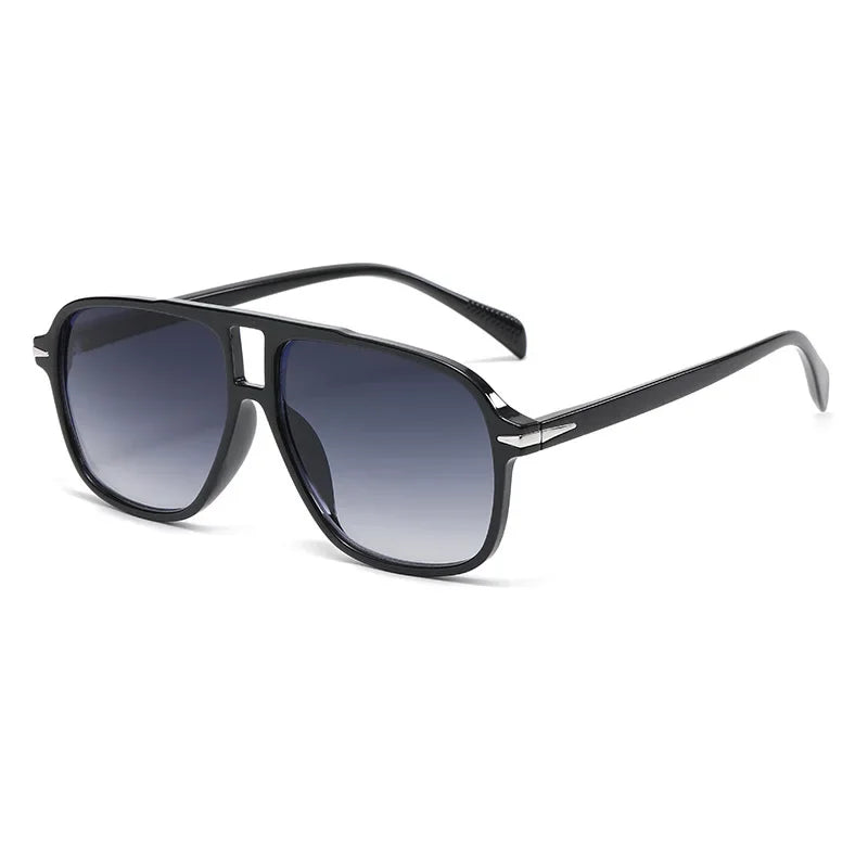 Retro Double Bridges Men Pilot Sunglasses Fashion Rivets Decoration Shades UV400 Women Trending Leopard Sun Glasses