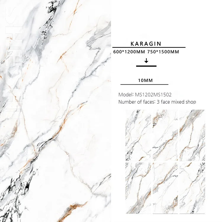 Hot Style White Glossy Full-Body Marble Floor Polished Glazed Metallic Porcelain Ceramic Tiles for Living Room