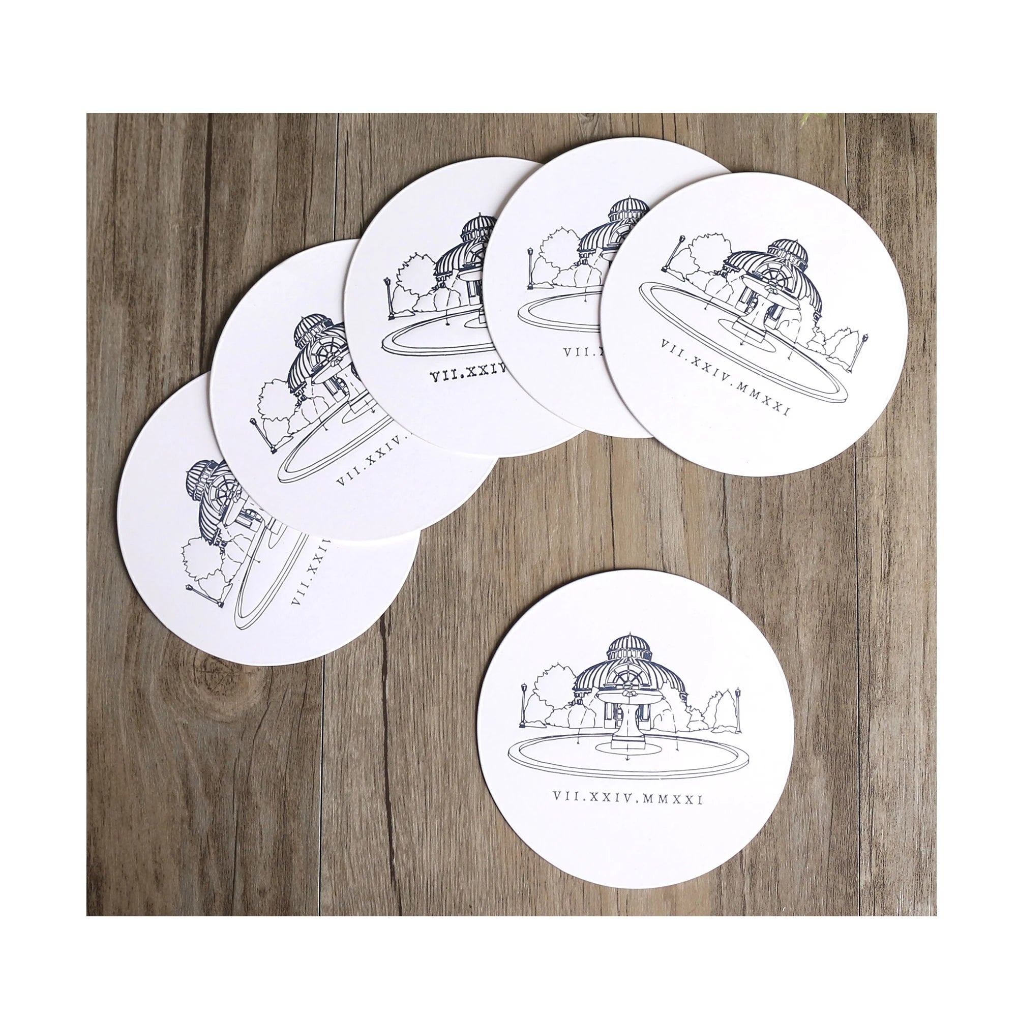 Party Gifts Personalized Graduation Memorial Paper Cards Wedding Decorations Paper Round Coasters