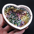 Wholesale Heart Shape Rainbow Bismuth Ore Crystal Metal Ore Chakra Bismuth Heart for Decoration