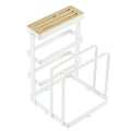 Japanese-style Wrought Iron Standing Double Non-folding Knife Storage Rack Multi-purpose Chopping Board Rack Kitchen Tableware