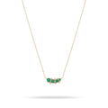 LOZRUNVE 925 Sterling Silver Gold Classic Emerald Ruby Sapphire Curve Necklace Women Girl