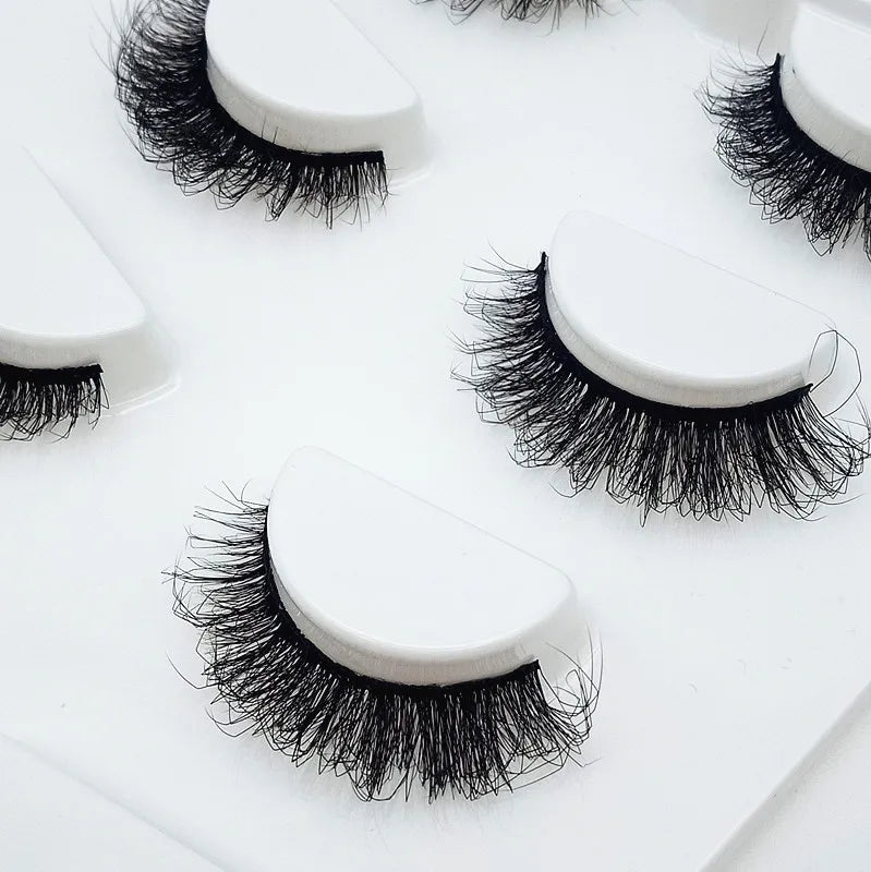 Dramatic 4 Pairs Luxury Handmade Faux Mink False Eyelashes Wispy for for Mini 15mm-30mm 3d with 25-30 Wears Durability
