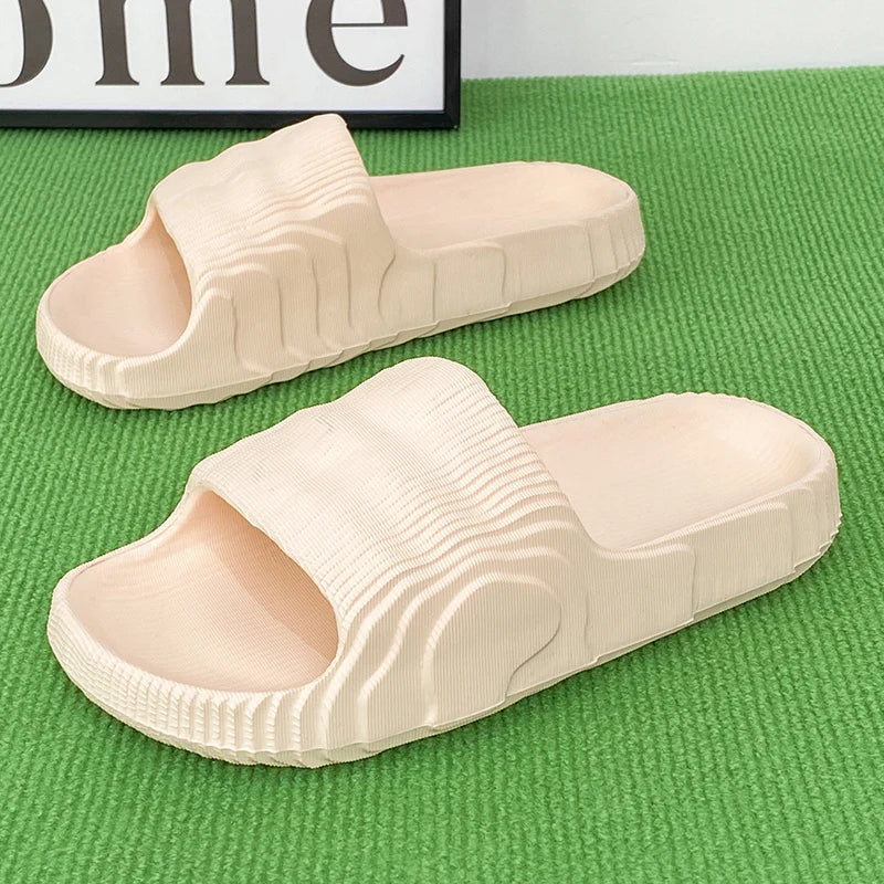 BreezeStep Women's Open Toe Summer Slides Anti-Slip EVA Outsole Flat Sandals Home Designers Shoes with Comfortable Footwear