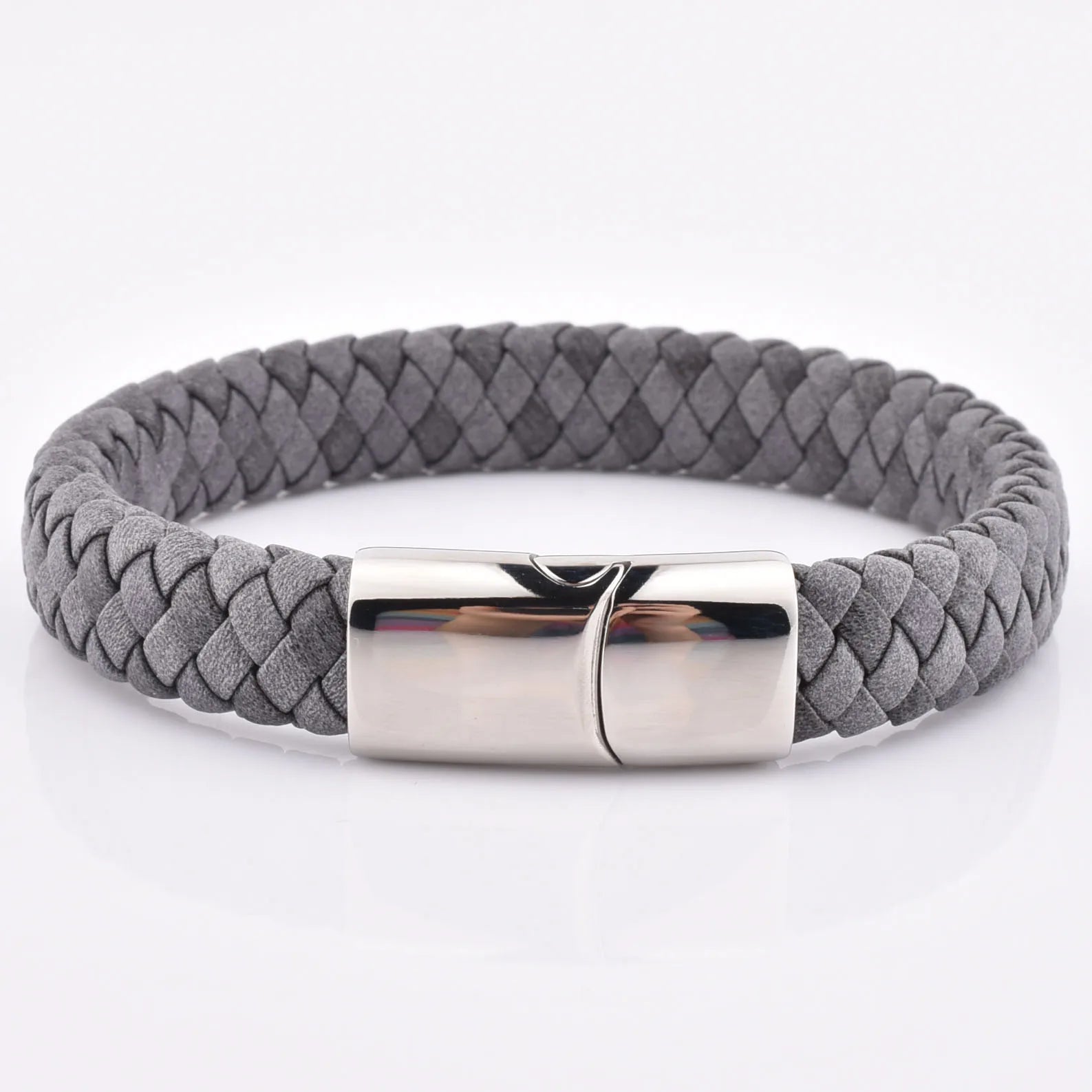 New Luxury Punk Rock Real Leather Bracelet Fashion Charm with Clasp for Men