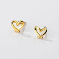 Hot Selling Classic Design 925 Sterling Silver Heart Love Stud Earrings S925 Girl Women