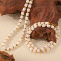 YF3992 French Stainless Steel 18k Gold Plated Jewelry Shell Bead Waterproof Necklace Women Bracelet