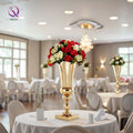 Hot Selling Designer Gold Table Top Decoration Trophy Metal Vase for Weddings Table Ornaments Supplies