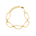 Personalized Minimalist Casual Accessories Geometric Shape Splicing Bracelet Design Sense Titanium Steel Gold Plated Bracelet