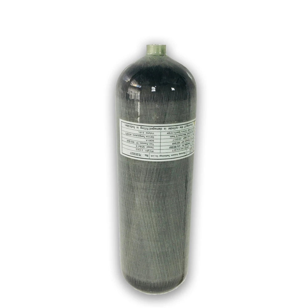 6.8L PCP Carbon Fiber Tank 4500psi With CE Certificate Scuba Diving Air Cylinder with Dual Gauge Valve Air Fill Station MegaBDM