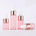 1ml 2ml 3ml 5ml Amber pink Cosmetic Essential Oil Glass Dropper Bottle New Vial Glass Bottle With Dropper for Mini Serum Sample
