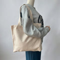 Factory Price Custom Logo Print Eco-friendly Recycled Cotton Bag Letter Pattern Medium Size Wholesale Reusable Shopping