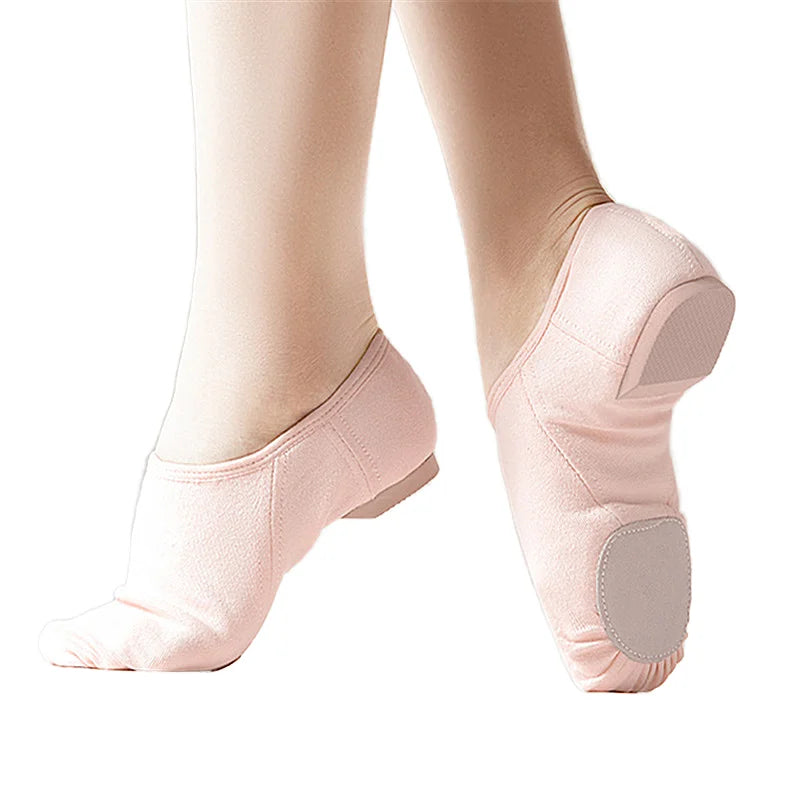 High Quality Girls' Soft Ballet Jazz Training Dance Shoes No-Lace up with Full Stretch Design