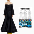 Brand Customization Full-Length A-Line Ball Gown Off-Shoulder Full Sleeves Evening Dress Party Maxi Length Long Dress
