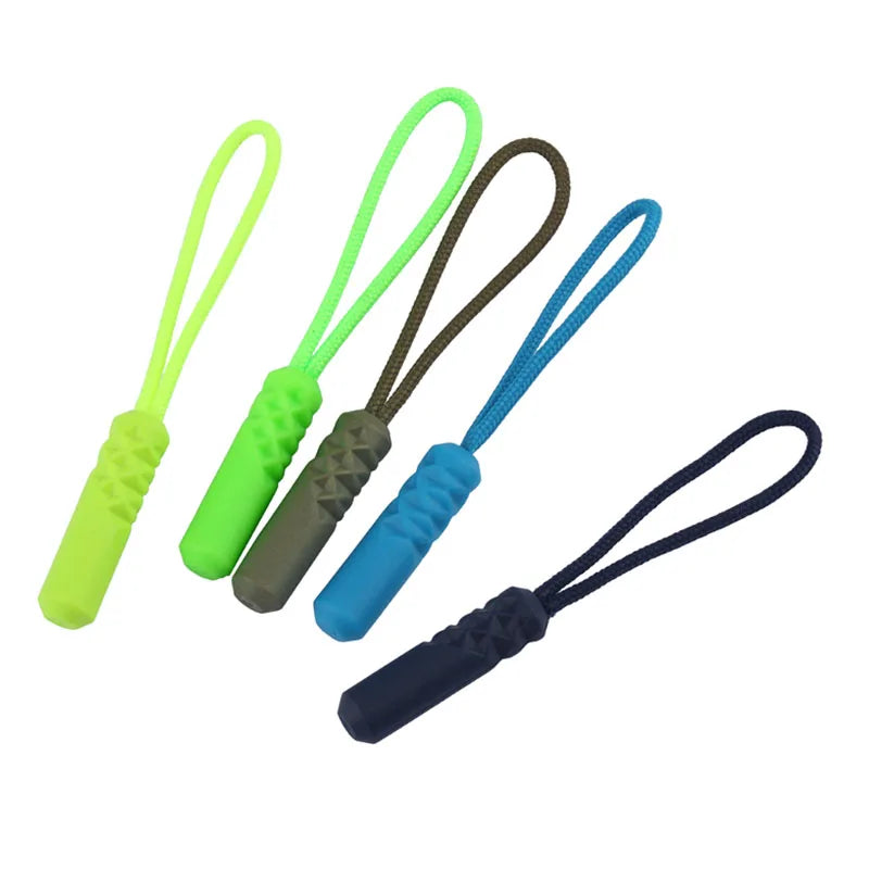 Wholesale Custom Logo Nylon Zipper Slider Soft PVC Rubber Silicone Zipper Puller Slider for Bags Garments Sportswear Backpack