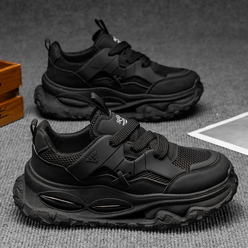 MC512 Men's Shoes Breathable Mesh Casual Walking Shoes with Hidden Height Increase Youth Running Shock-Absorbing Sports Shoes